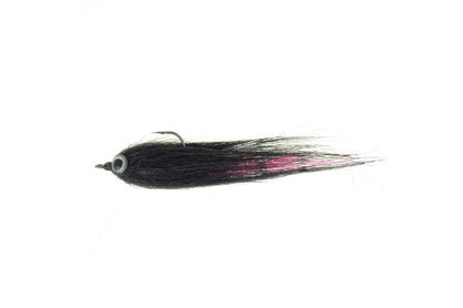Джиг-стример S (95-115 мм), цвет 0031 (черное тело, розовый хвост, натуральные глазки), крючок 2/0